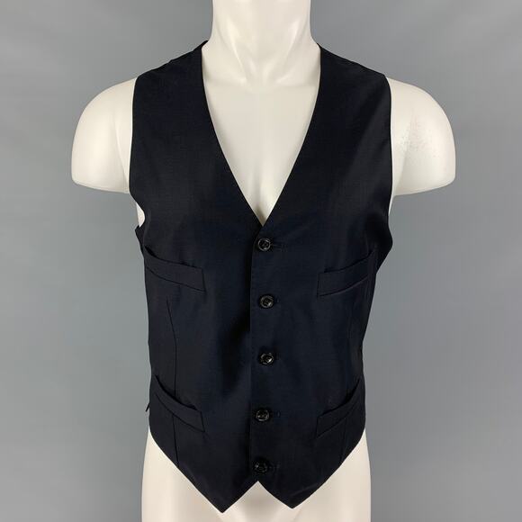 GIORGIO ARMANI Size 40 Navy Wool Cashmere Buttoned Vest